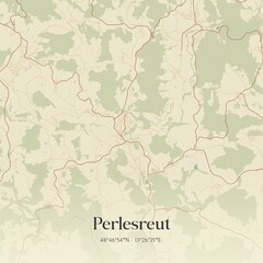 Obraz premium Vintage map of Perlesreut, Germany.
