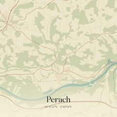 Vintage map of Perach, Germany.