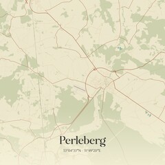 Vintage map of Perleberg, Germany.