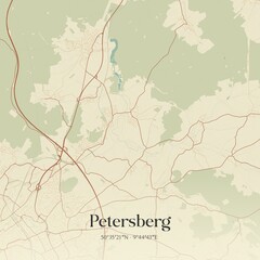 Vintage map of Petersberg, Germany.