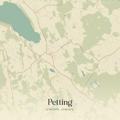 Vintage map of Petting, Germany.