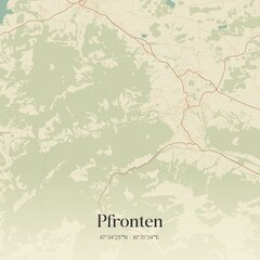 Vintage map of Pfronten, Germany.