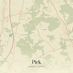 Vintage map of Pirk, Germany.