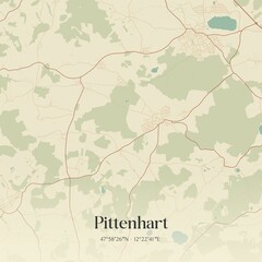 Vintage map of Pittenhart, Germany.