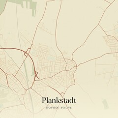 Vintage map of Plankstadt, Germany.