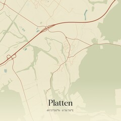 Fototapeta premium Vintage map of Platten, Germany.