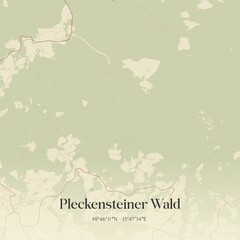 Vintage map of Pleckensteiner Wald, Germany.