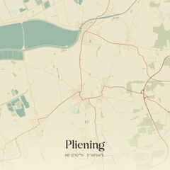 Vintage map of Pliening, Germany.