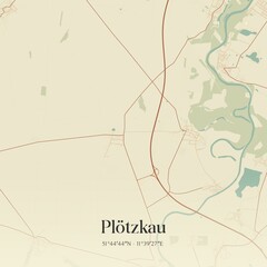 Vintage map of Plotzkau, Germany.