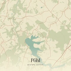 Vintage map of Pohl, Germany.