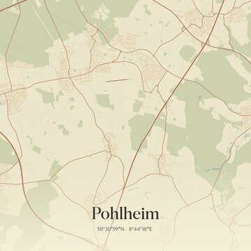 Vintage map of Pohlheim, Germany.