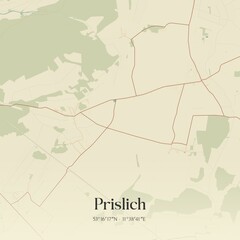 Vintage map of Prislich, Germany.