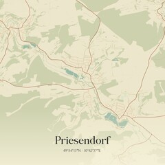Vintage map of Priesendorf, Germany.