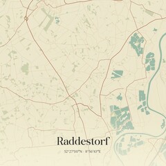 Vintage map of Raddestorf, Germany.