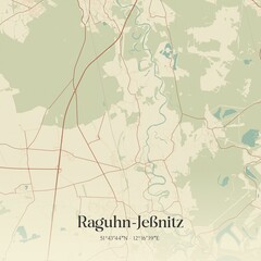 Vintage map of Raguhn-Jeßnitz, Germany.