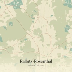 Vintage map of Ralbitz-Rosenthal, Germany.