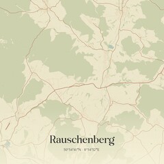 Fototapeta premium Vintage map of Rauschenberg, Germany.