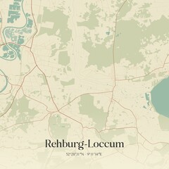 Vintage map of Rehburg-Loccum, Germany.