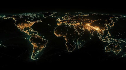 Global network connections at night.