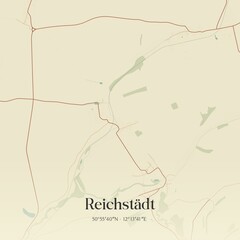 Vintage map of Reichstadt, Germany.