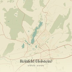 Vintage map of Reinfeld (Holstein), Germany.