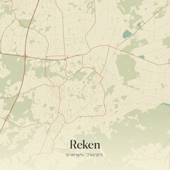 Obraz premium Vintage map of Reken, Germany.