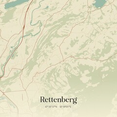 Vintage map of Rettenberg, Germany.