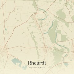 Fototapeta premium Vintage map of Rheurdt, Germany.