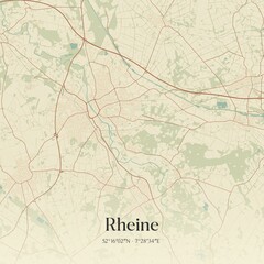 Obraz premium Vintage map of Rheine, Germany.