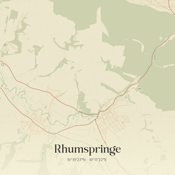 Vintage map of Rhumspringe, Germany.