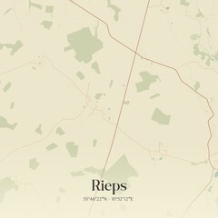 Vintage map of Rieps, Germany.