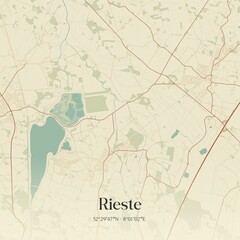 Obraz premium Vintage map of Rieste, Germany.