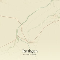 Vintage map of Riethgen, Germany.