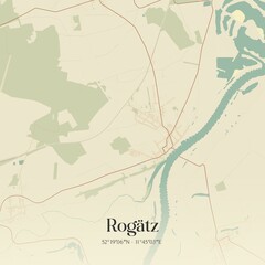 Vintage map of Rogatz, Germany.