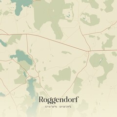 Vintage map of Roggendorf, Germany.