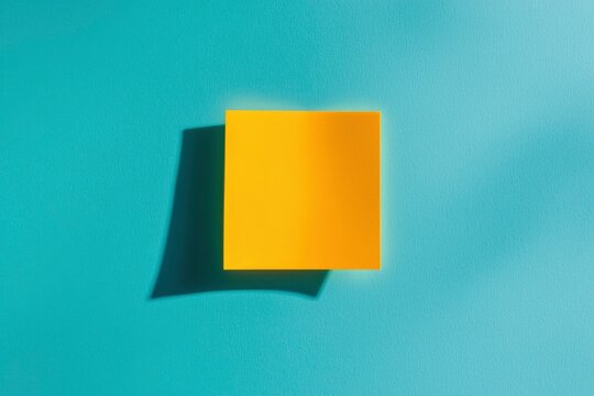 Yellow sticky note on a blue background