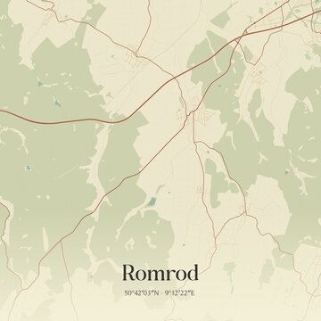 Vintage map of Romrod, Germany.
