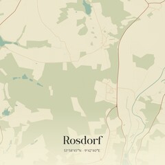 Vintage map of Rosdorf, Germany.