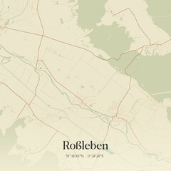 Fototapeta premium Vintage map of Roßleben, Germany.