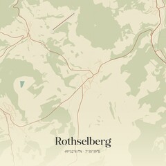 Vintage map of Rothselberg, Germany.