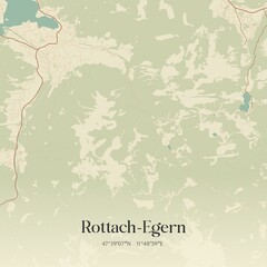 Vintage map of Rottach-Egern, Germany.