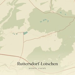 Vintage map of Ruttersdorf-Lotschen, Germany.
