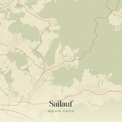 Fototapeta premium Vintage map of Sailauf, Germany.