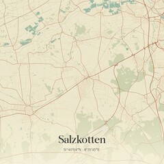 Vintage map of Salzkotten, Germany.