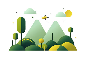 Geometric nature, Modular icons, Abstract eco, Minimalist geometry, Sustainable blocks, Structured design