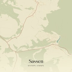Obraz premium Vintage map of Sassen, Germany.