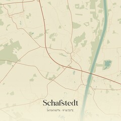 Vintage map of Schafstedt, Germany.