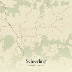 Vintage map of Schierling, Germany.