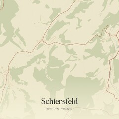 Vintage map of Schiersfeld, Germany.