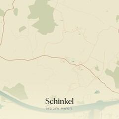Fototapeta premium Vintage map of Schinkel, Germany.